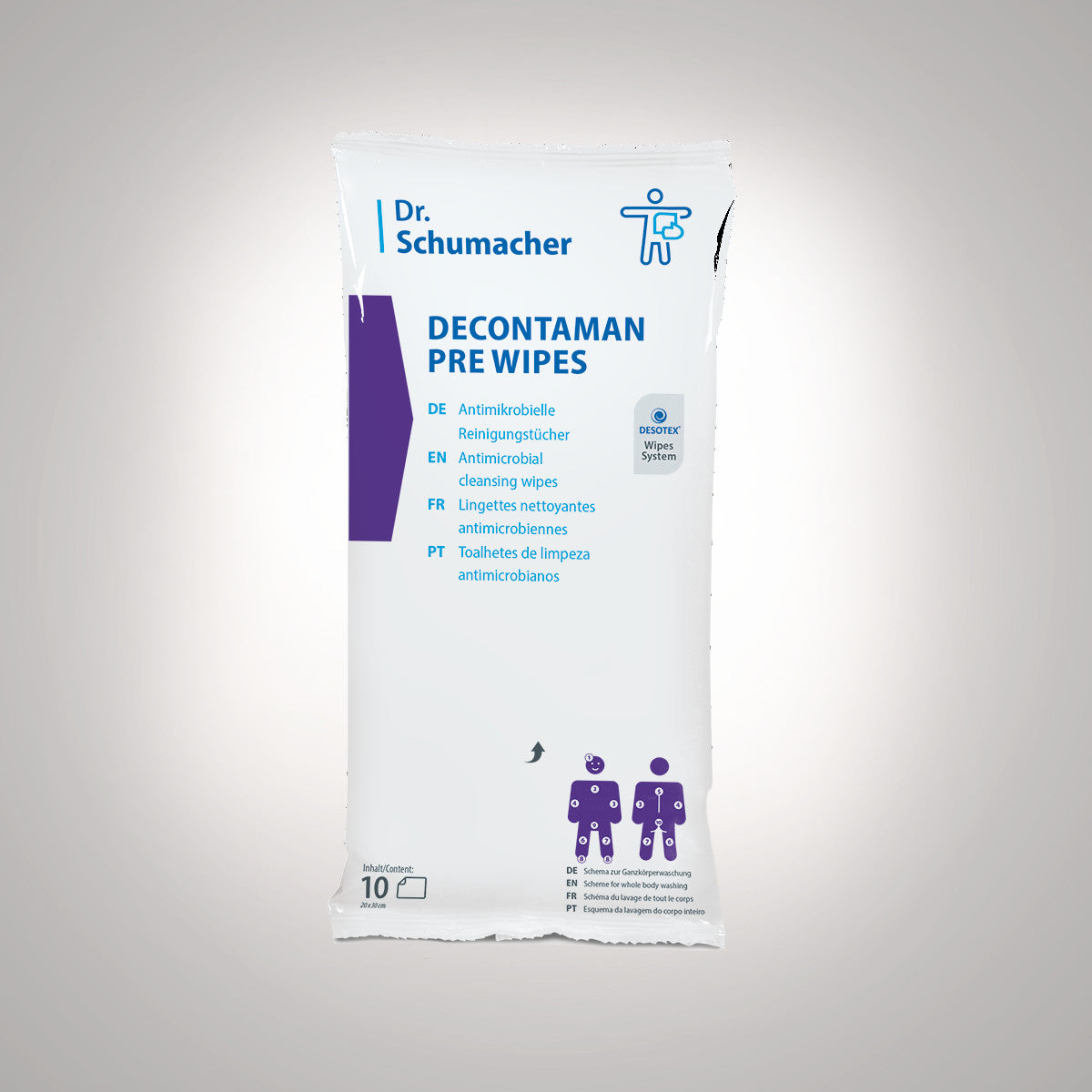 Dr. Schumacher DECONTAMAN PRE WIPES Antimikrobielle Reinigungstücher